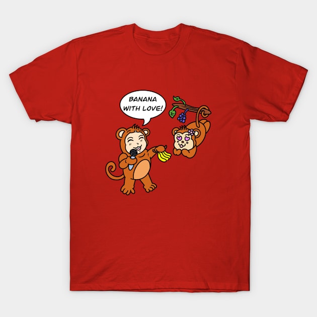 Cute boy monkey cosplay T-Shirt by Andrew Hau